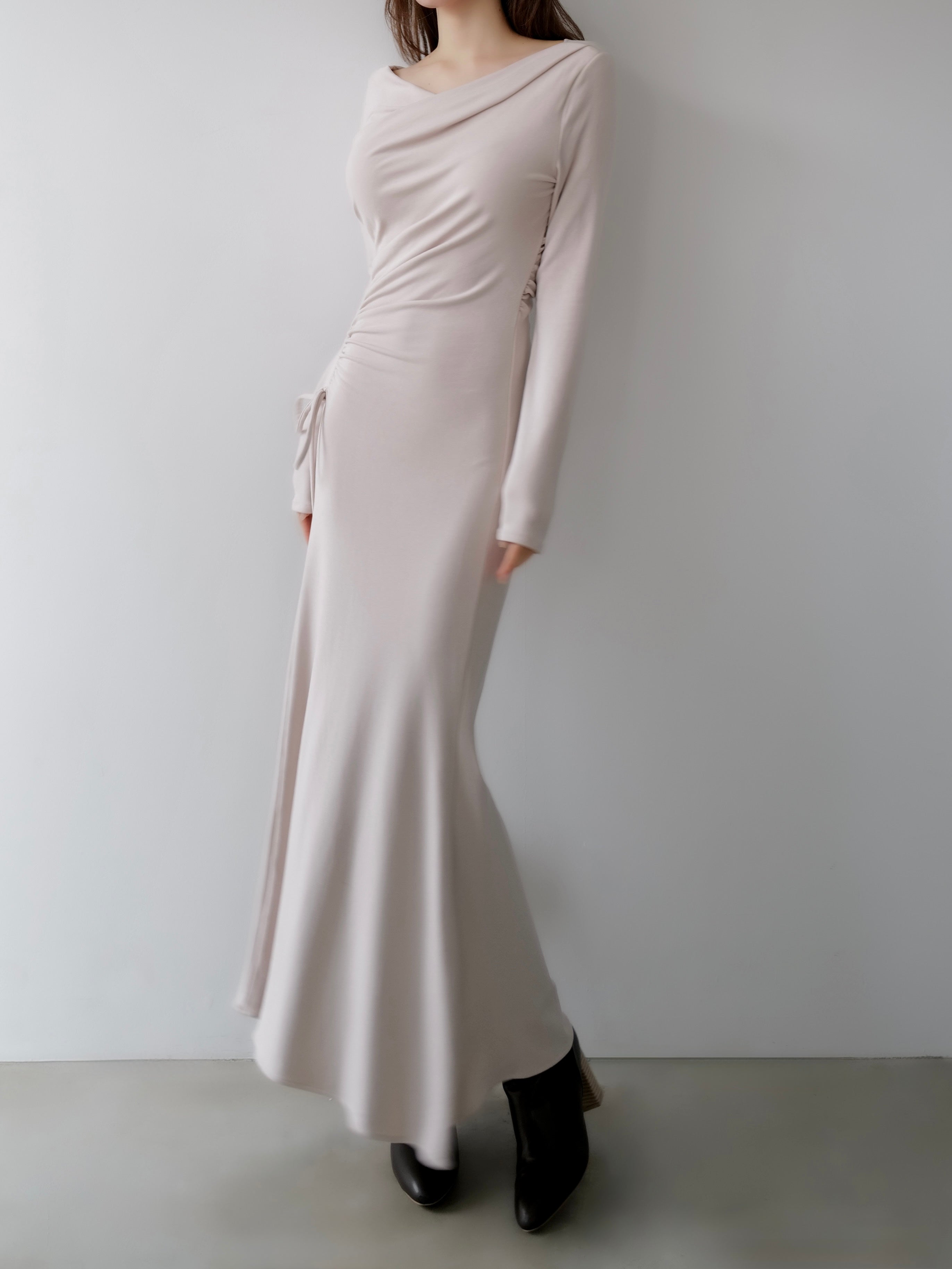 celon シャーリングドレープドレス luxe shirring asymmetric dress – célon