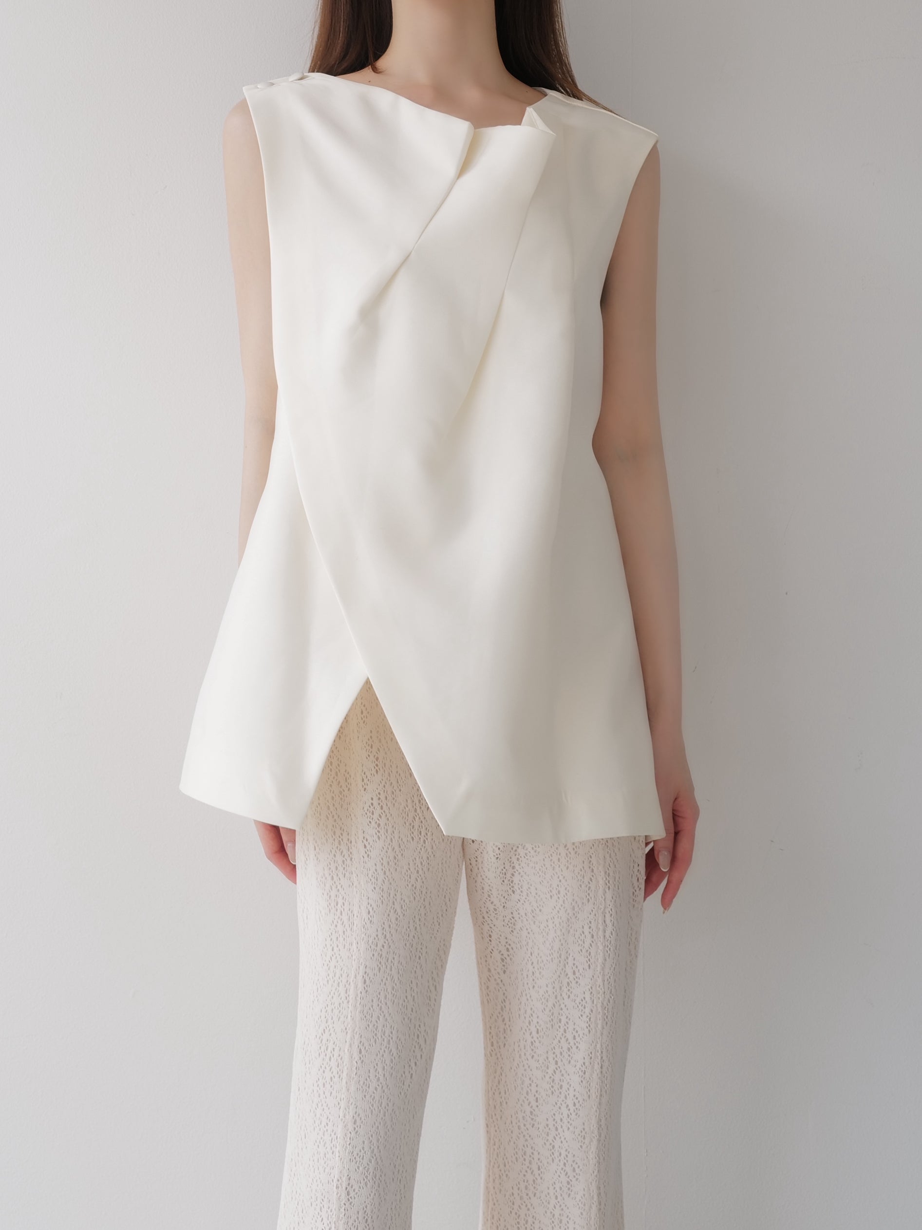 maison celon アシンメトリーワンピース アイボリー asymmetry drape cami dress – célon