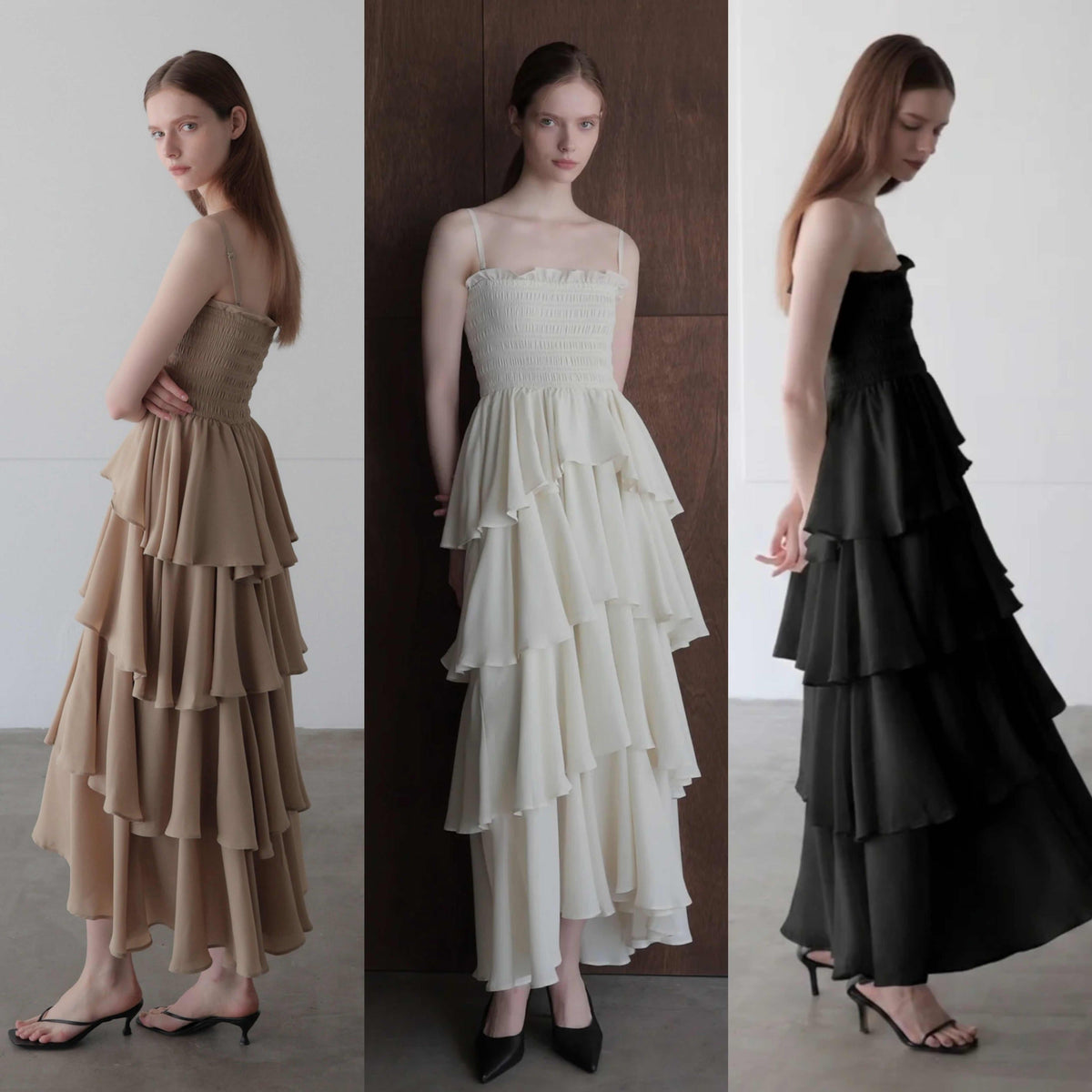 frill tiered maxi dress