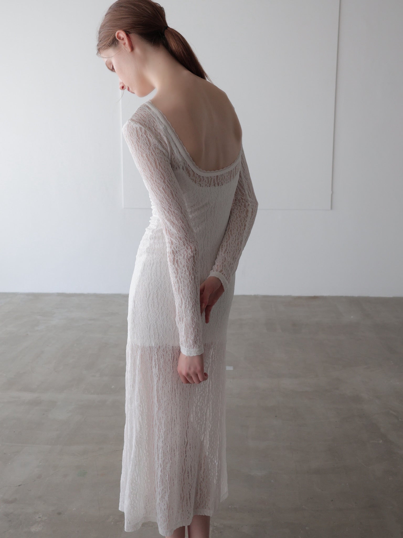 romantic lace sheer back dress