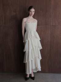 frill tiered maxi dress