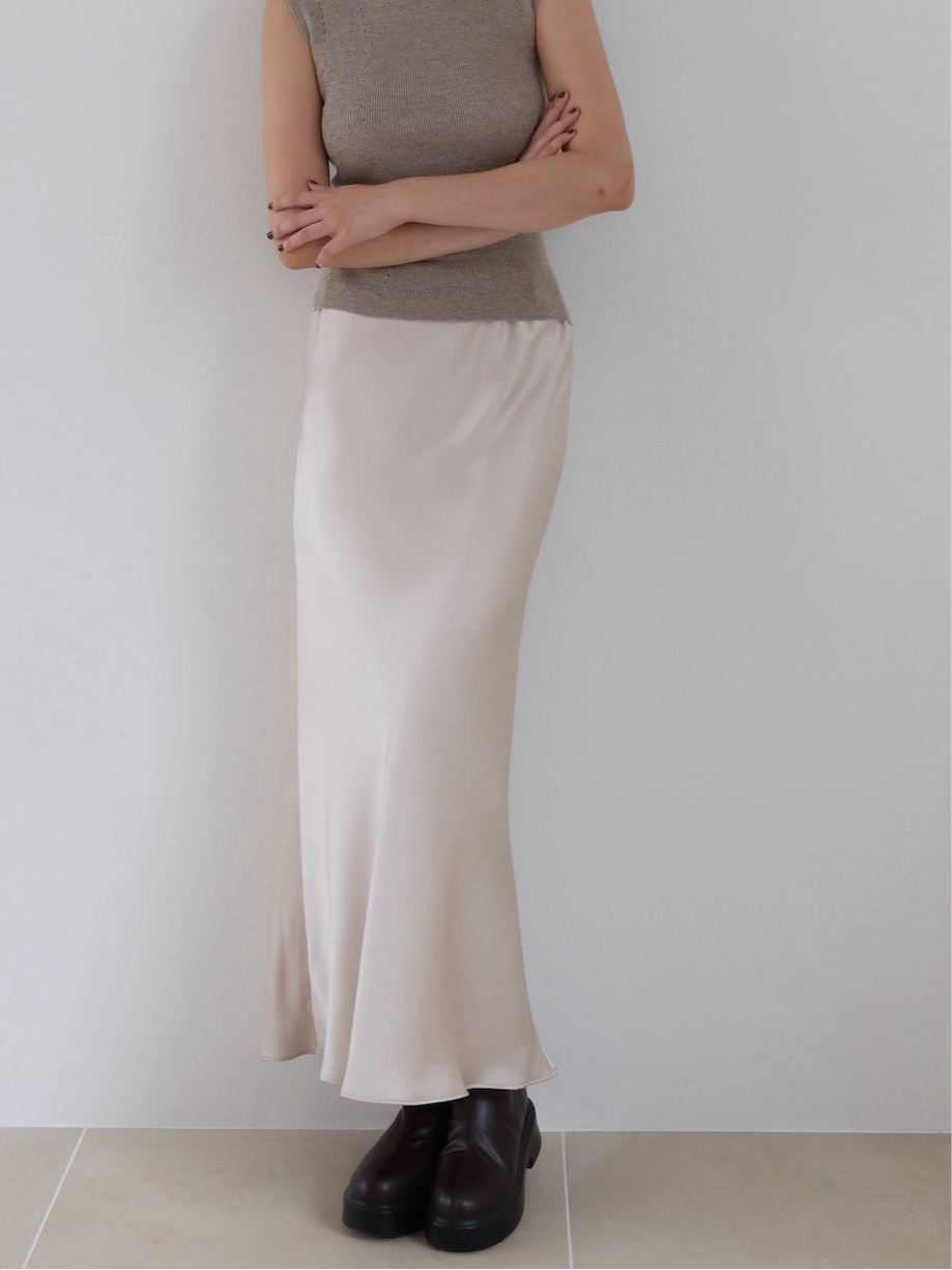 silky satin long skirt
