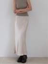 silky satin long skirt