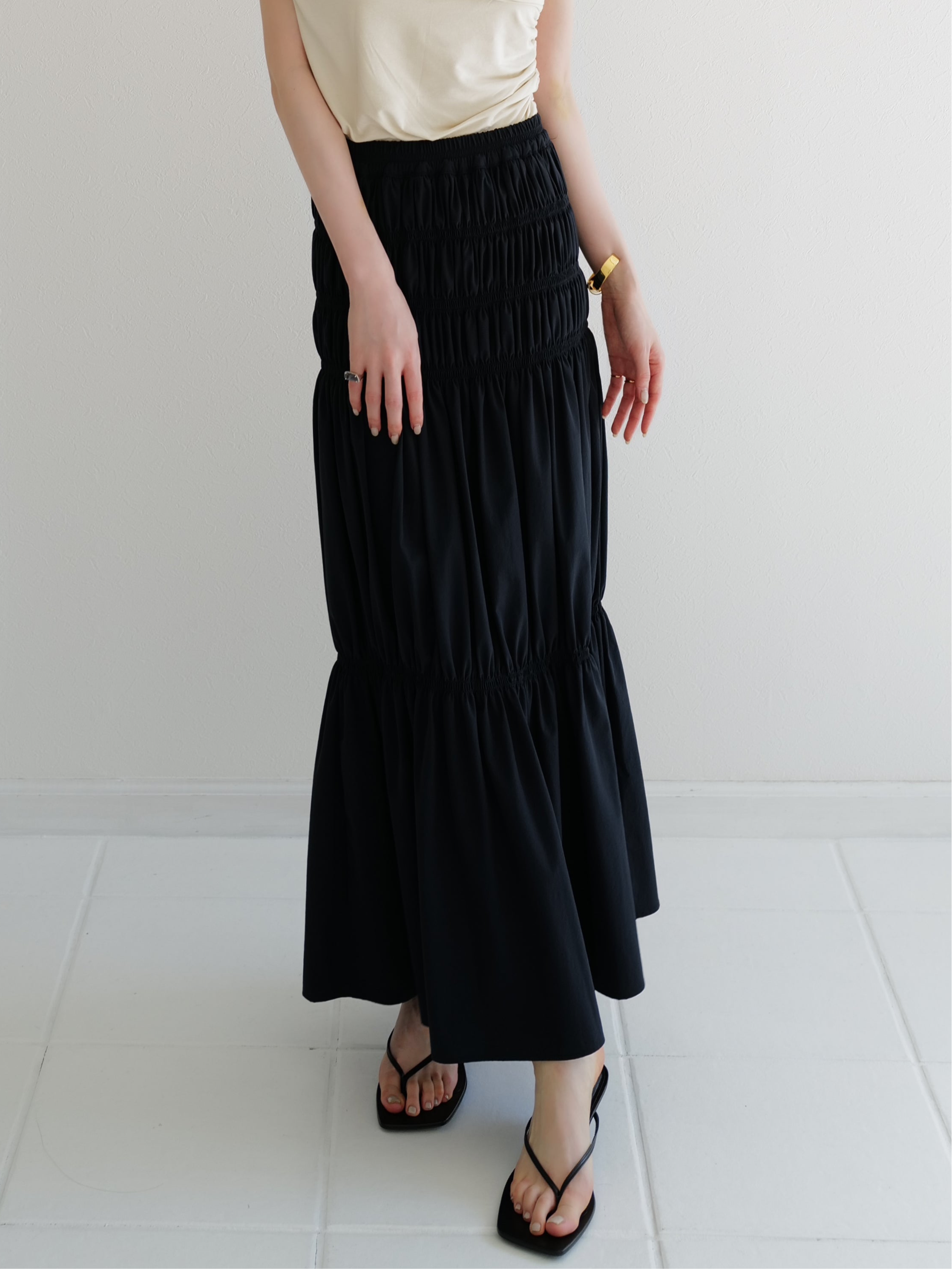 accently tiered long skirt