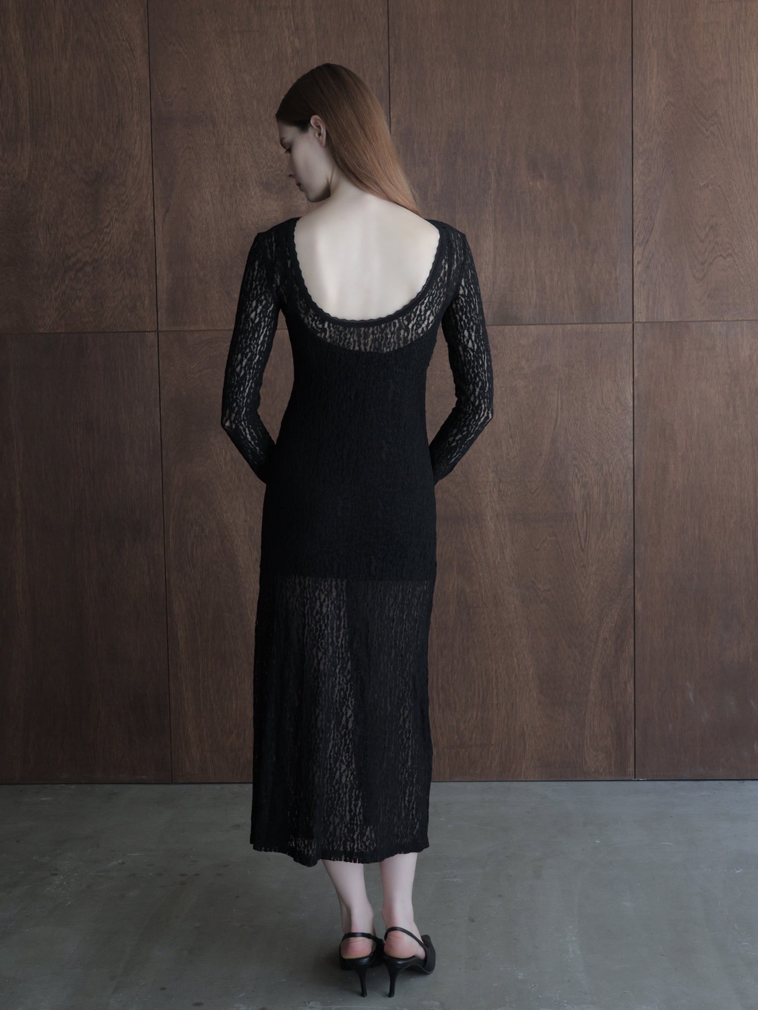 romantic lace sheer back dress