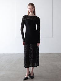 romantic lace sheer back dress