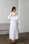 flare top off shoulder dress