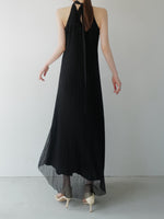 tulle pleats halter dress