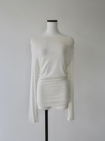 cowl silhouette stretching tops