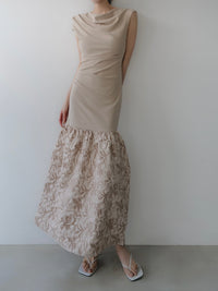 off-shoulder jacquard maxi dress