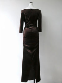 shirring drape velour dress