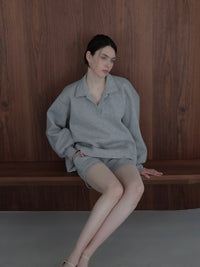 open neck sweat top