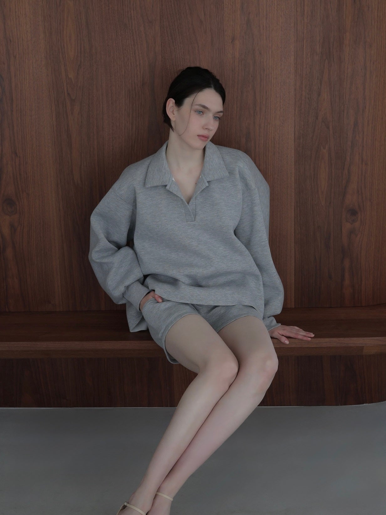 open neck sweat top