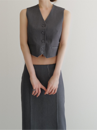 summer sale / raw hem single vest