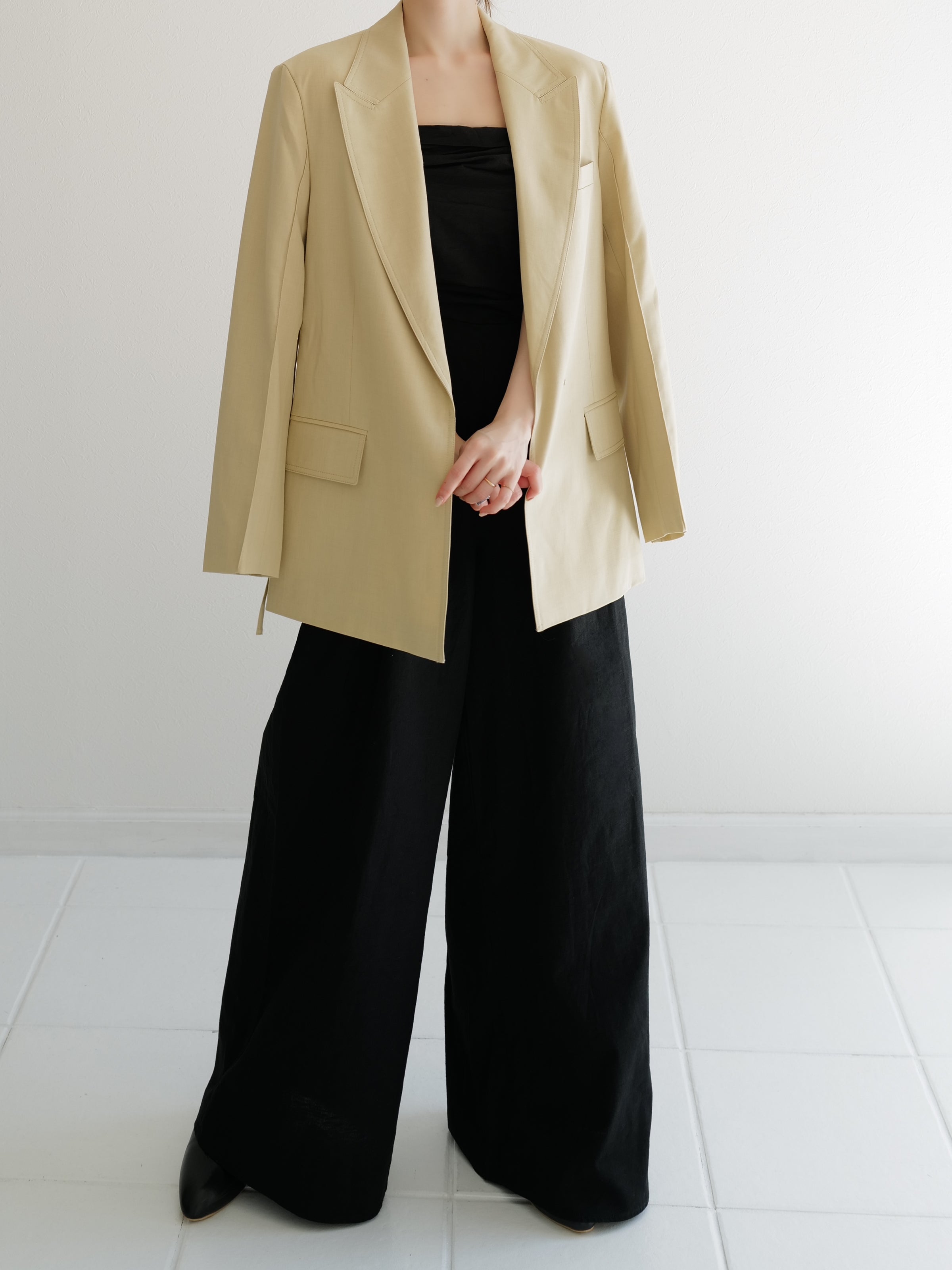 wool belted tailored jacket