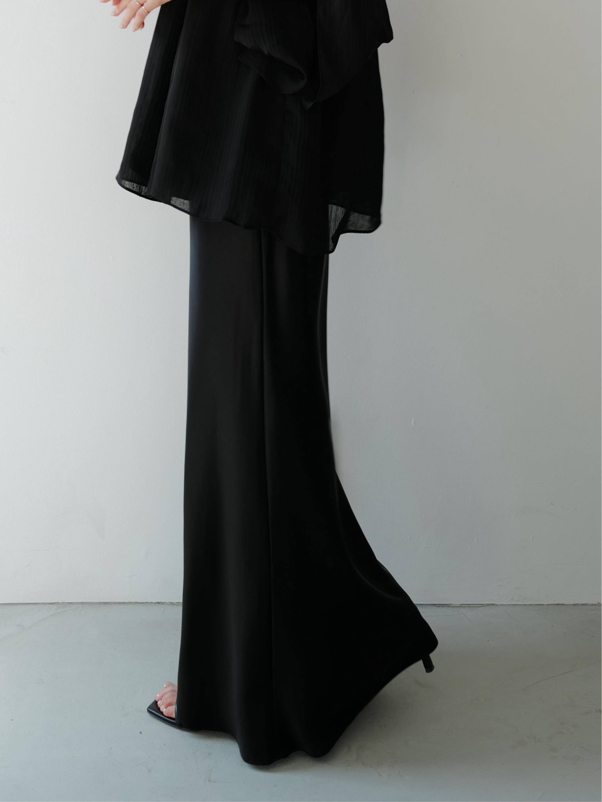 silky satin long skirt