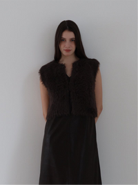 mink-like fur short vest