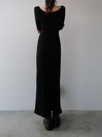 front cross rib knit dress