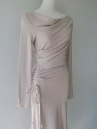 luxe shirring asymmetric dress