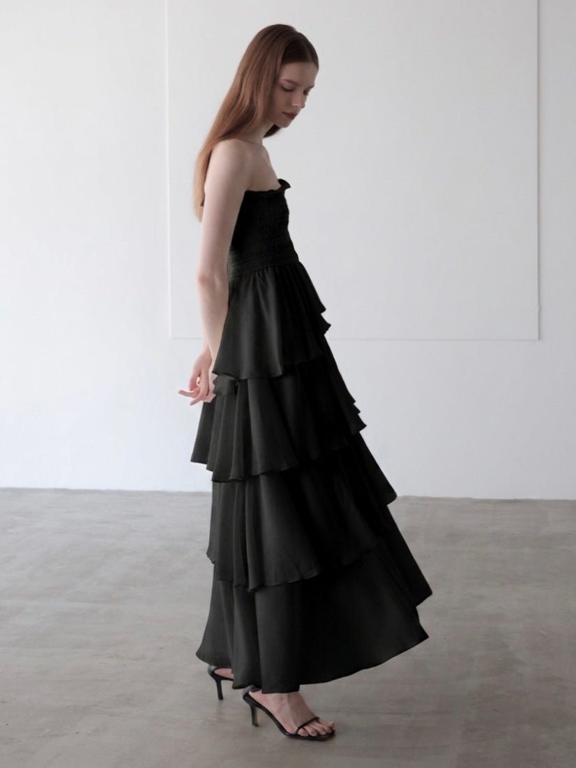 frill tiered maxi dress