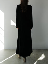 velour tie flare dress