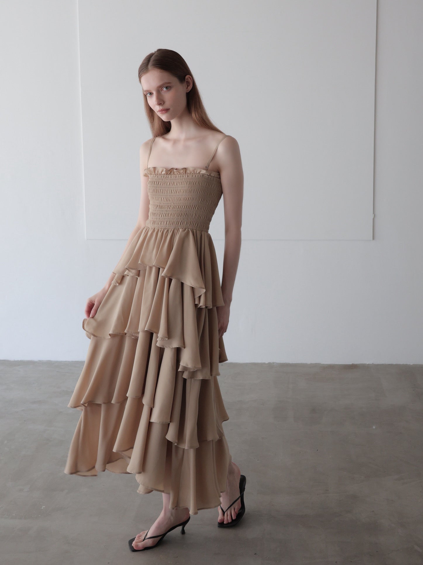 frill tiered maxi dress