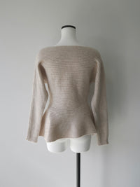 textured peplum knit set