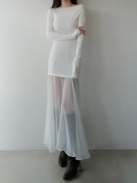 sheer layered maxi dress