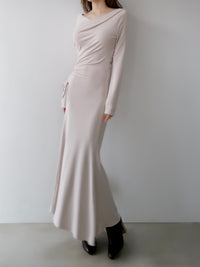 luxe shirring asymmetric dress