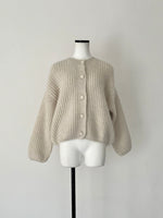 angora balloon knit cardigan