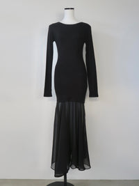 sheer layered maxi dress