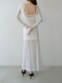 romantic lace sheer back dress