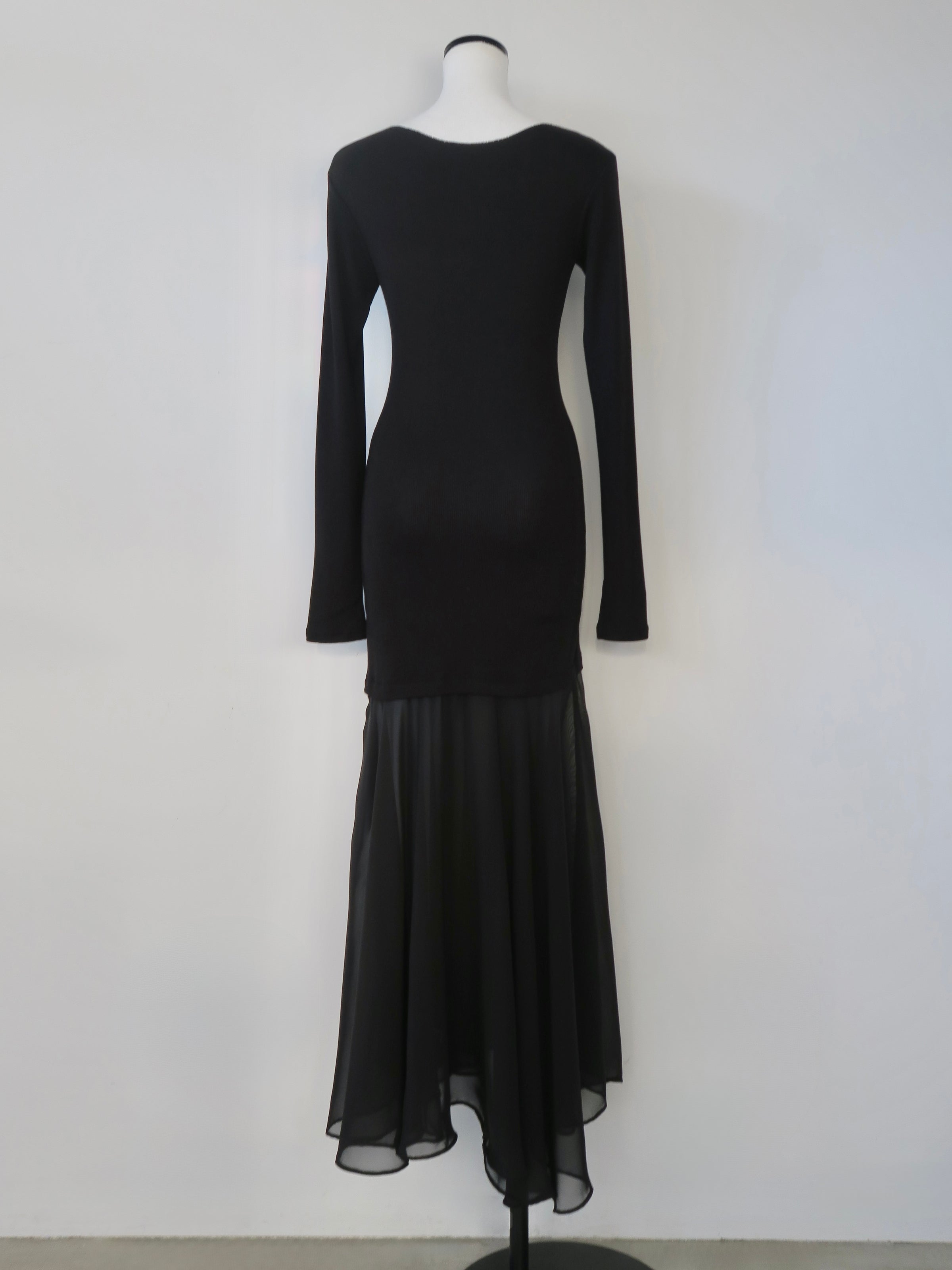 sheer layered maxi dress