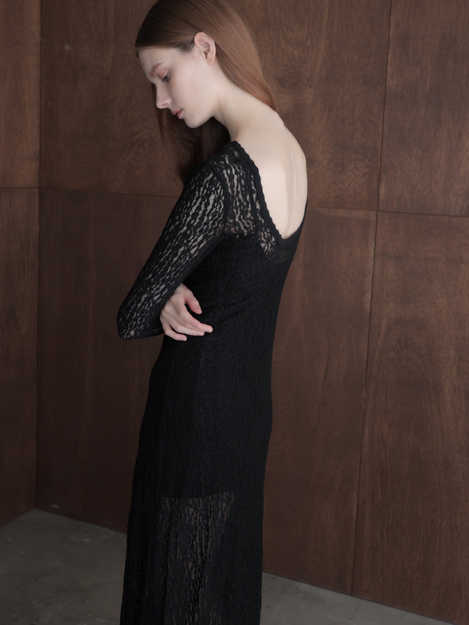 romantic lace sheer back dress
