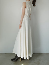 shawl collar sleeveless dress