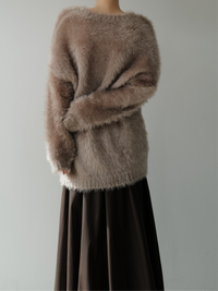 fuzzy v neck sweater