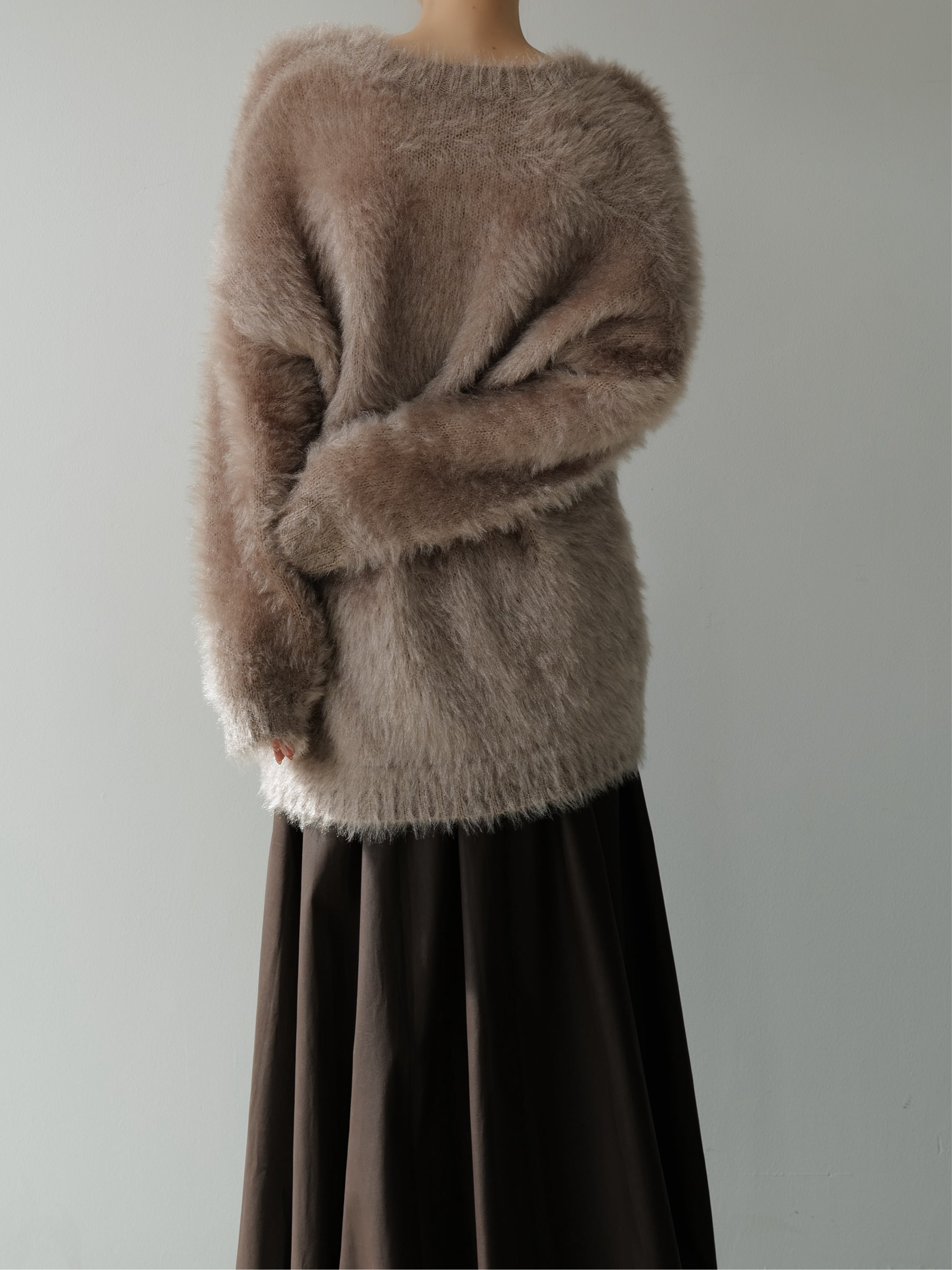 fuzzy v neck sweater