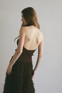 halter neck knit top