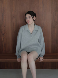 open neck sweat top