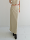 raw hem slim long skirt
