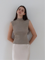 shiny cap sleeve knit top