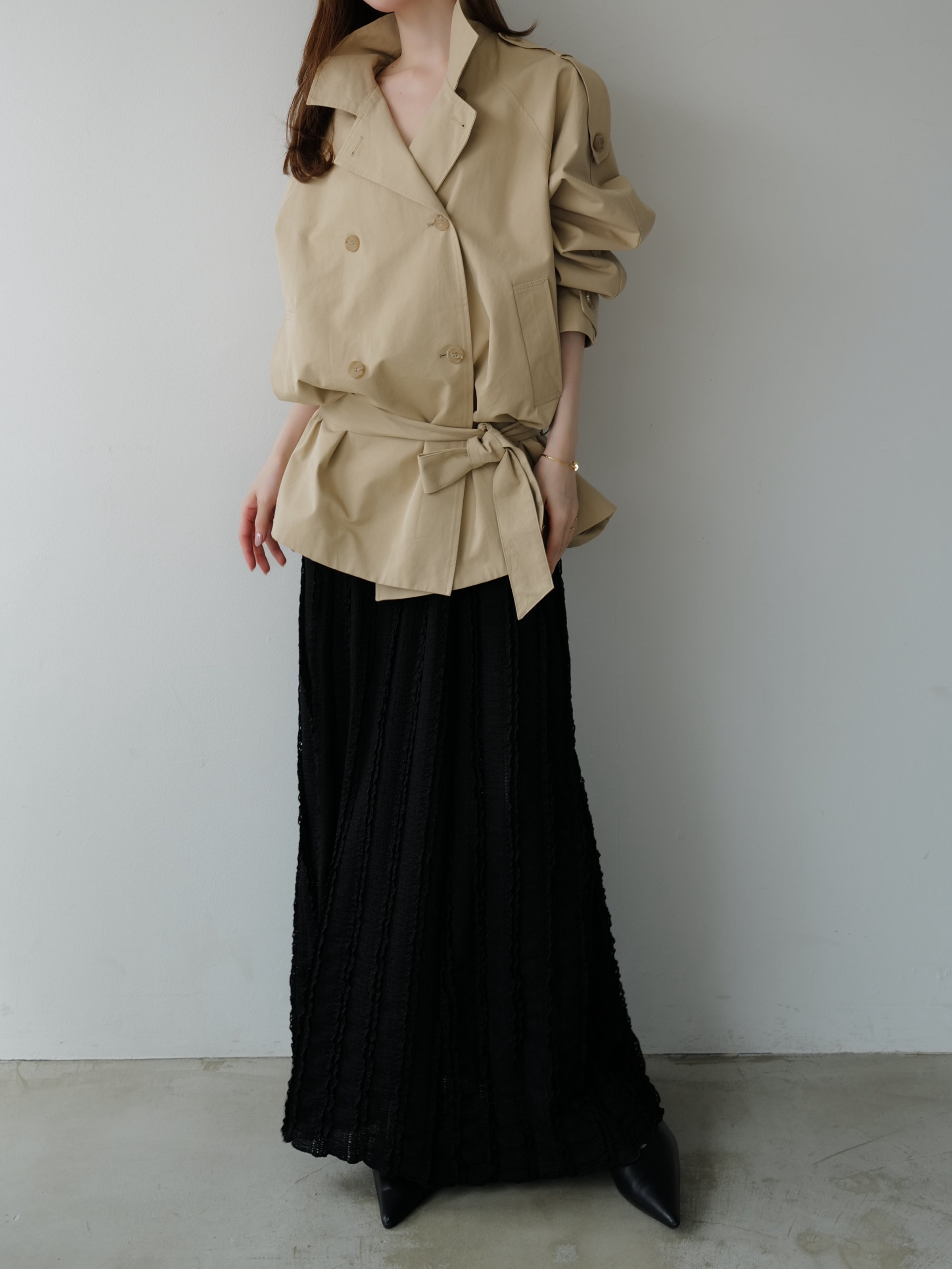 modern short trench coat