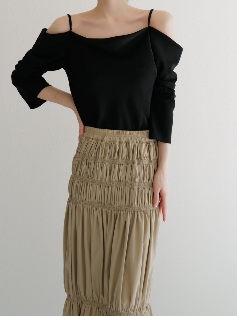 off shoulder silky blouse