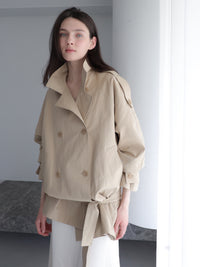 modern short trench coat