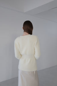 angora slim knit cardigan