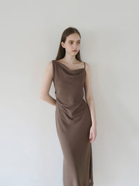 asymmetry drape cami dress