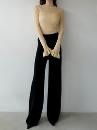 sample sale / brushed seed stitch knit pants