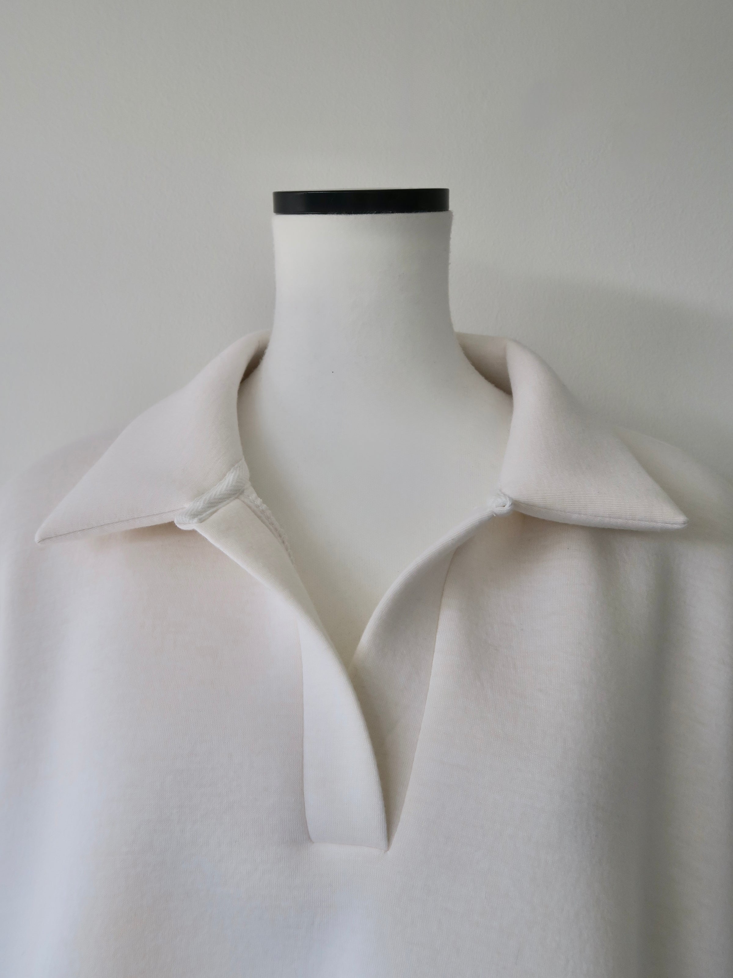 open neck sweat top