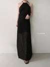 openwork halter dress