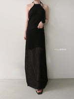 openwork halter dress
